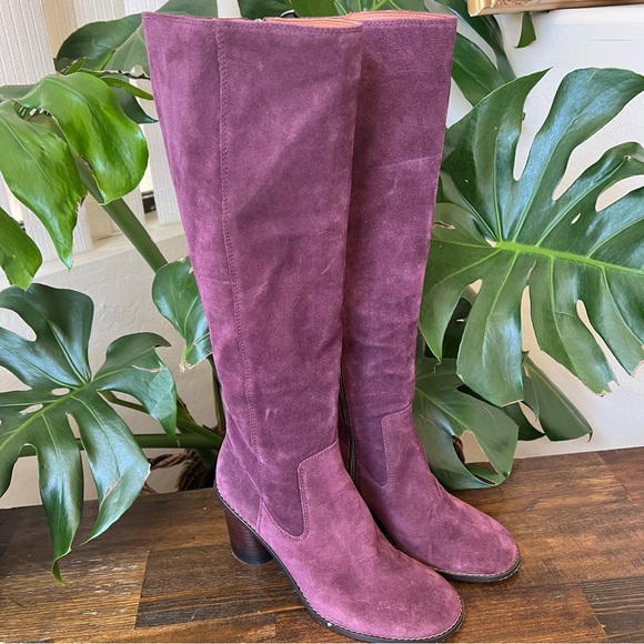 Coach Ombré Oxblood Suede Tall Heeled Boots US8 $495 - Picture 5 of 17